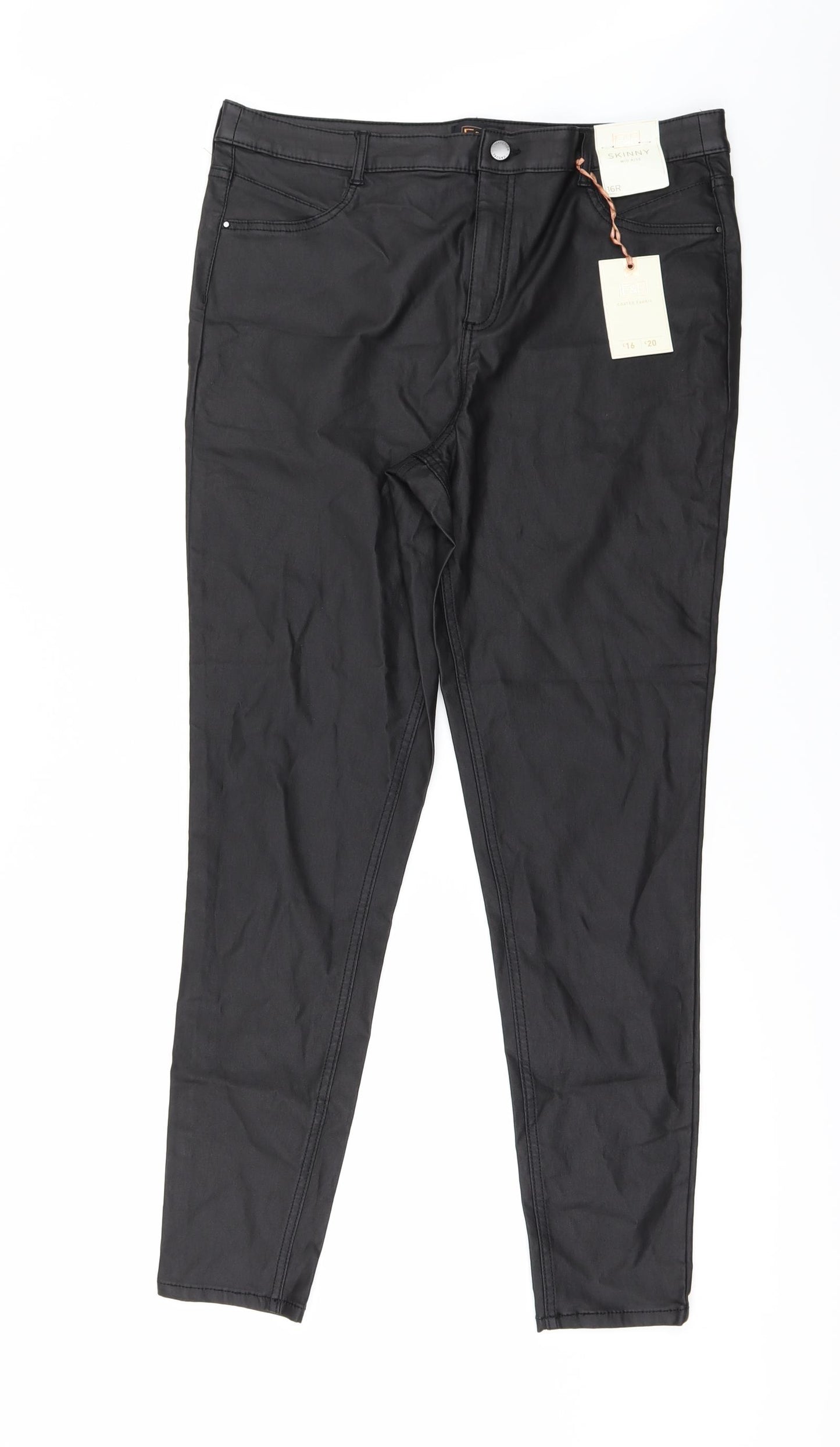 F&F Womens Black   Skinny Jeans Size 16 L28 in