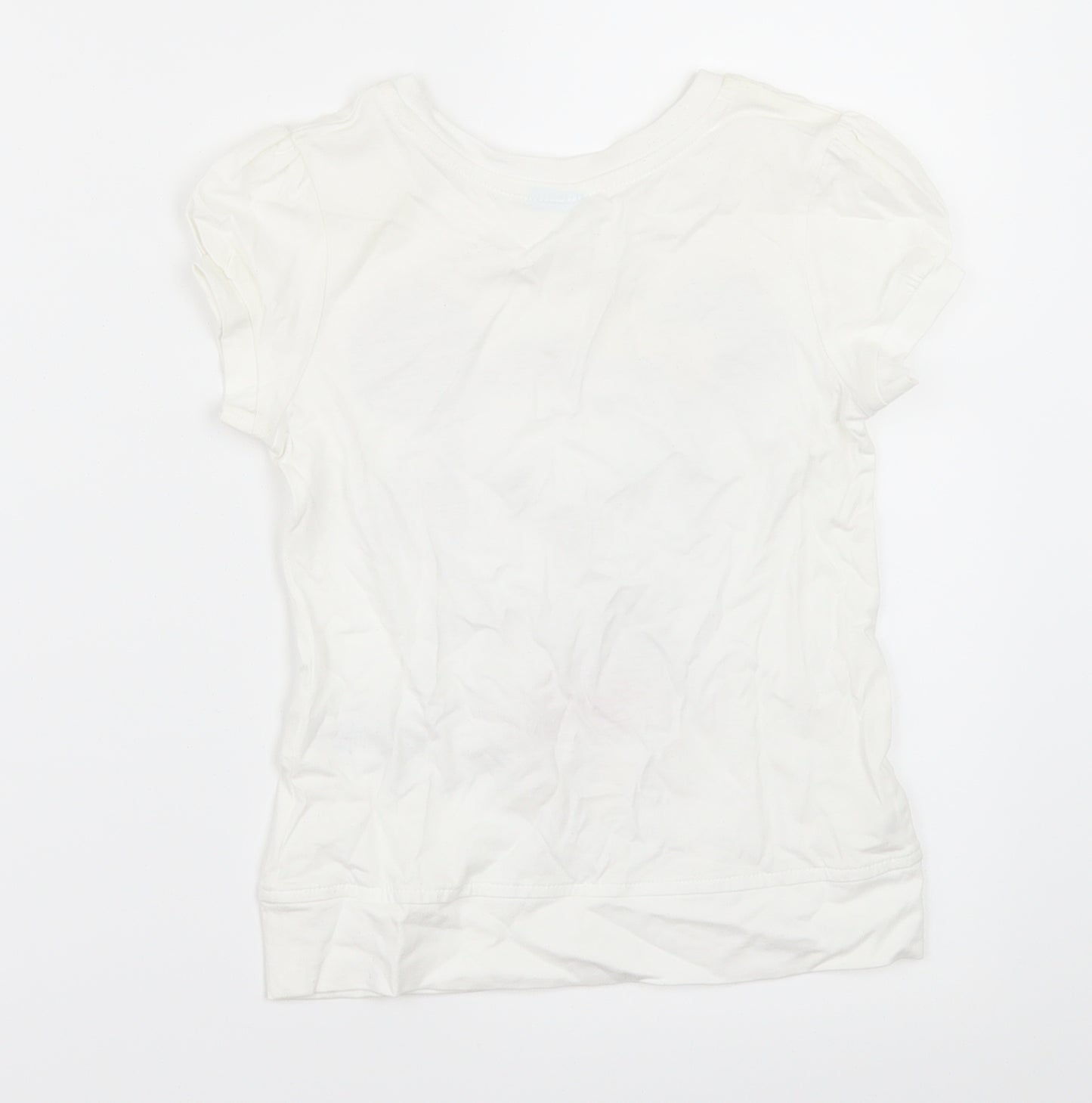 George Girls White   Basic T-Shirt Size 5-6 Years
