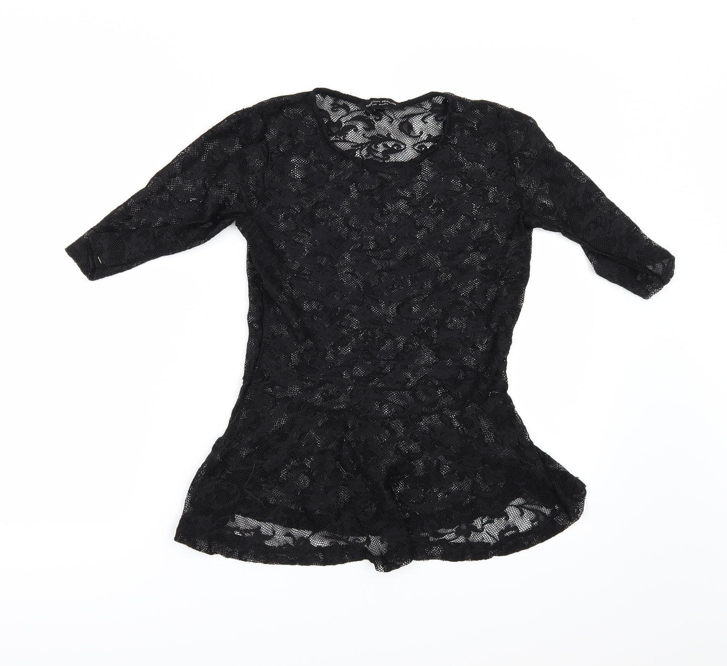 New Look Womens Black  Lace Basic T-Shirt Size 10
