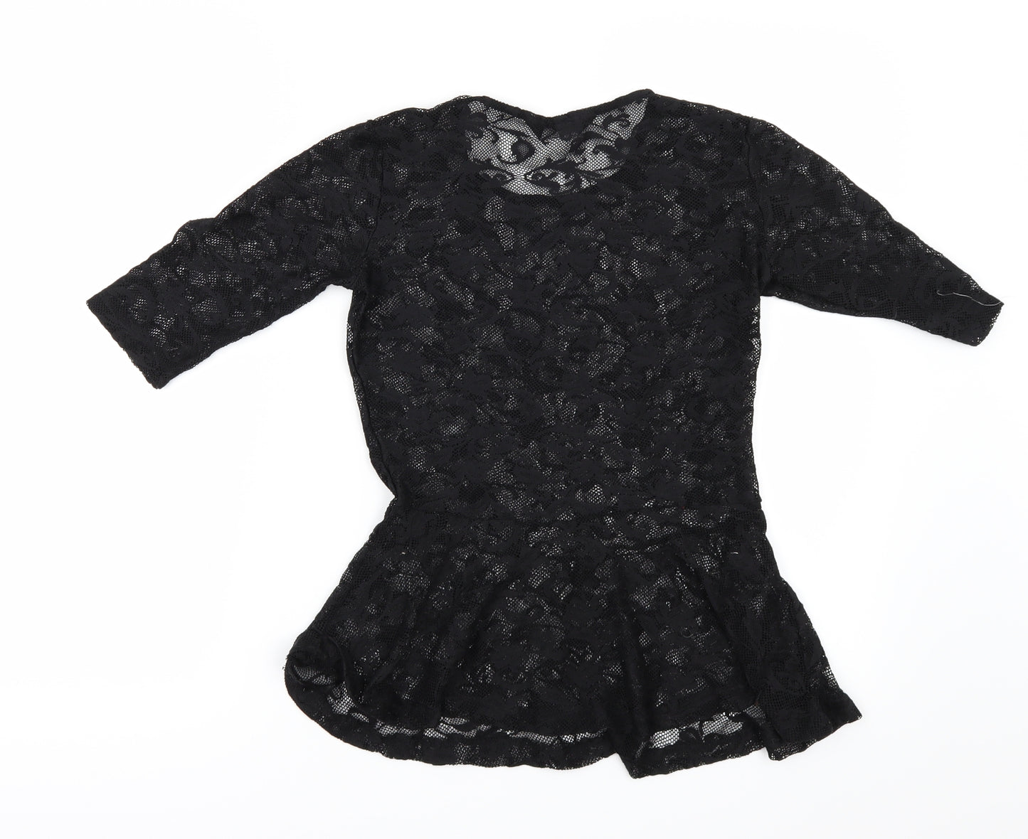 New Look Womens Black  Lace Basic T-Shirt Size 10