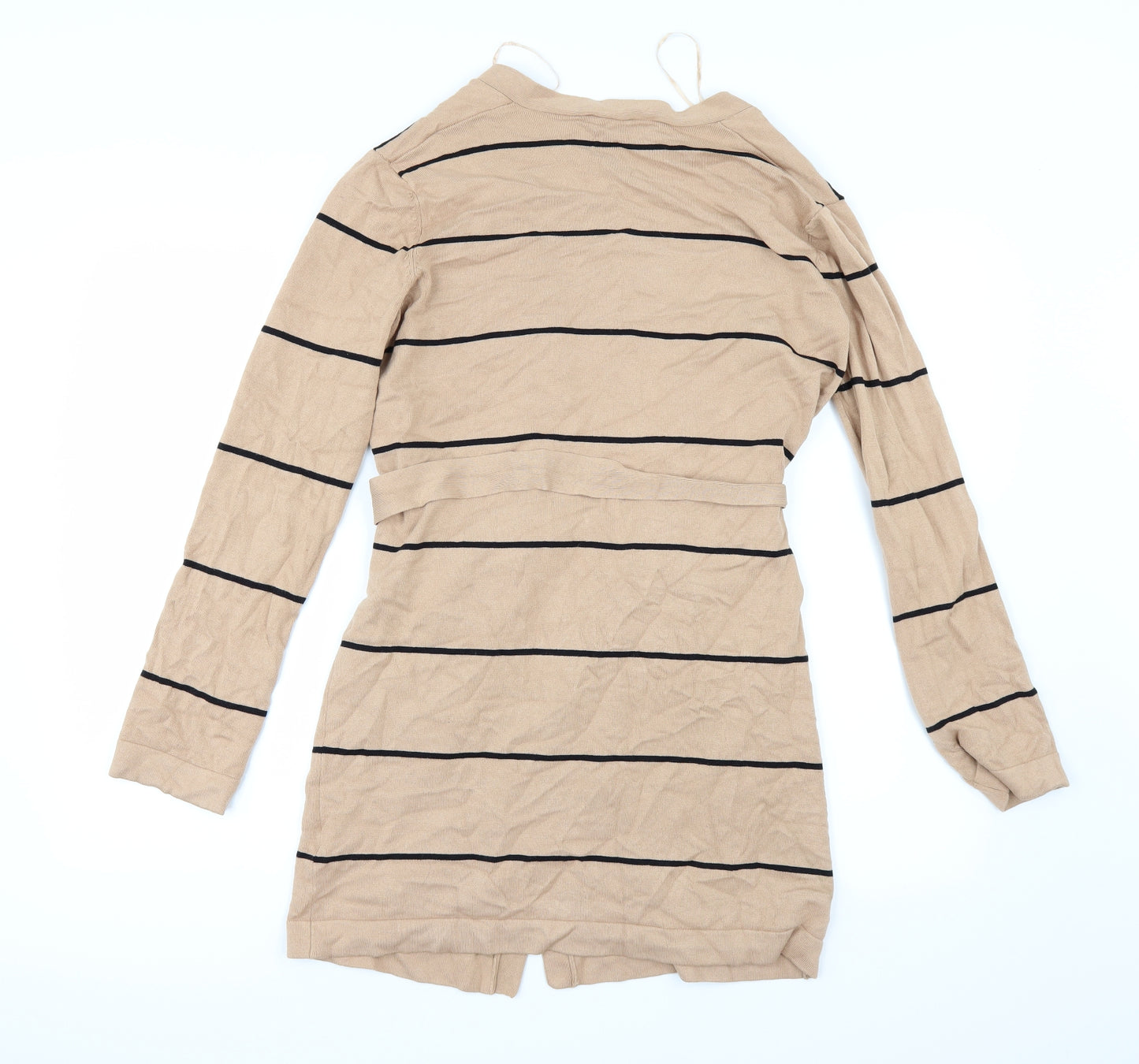 New Look Womens Beige Striped  Cardigan Jumper Size 8