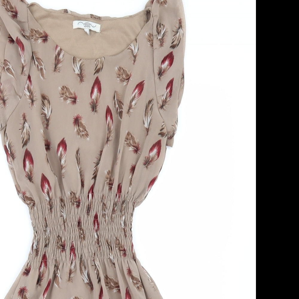 New Look Womens Brown Floral  Mini  Size 8