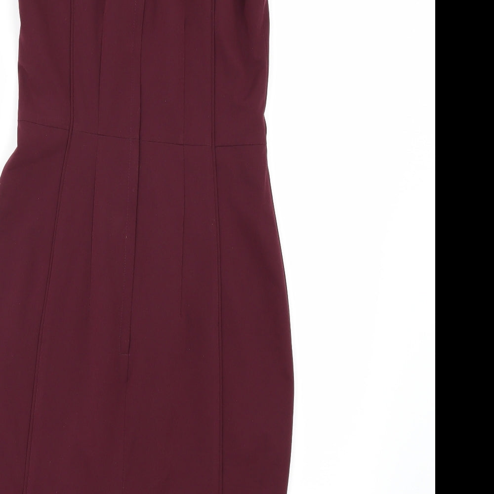 H&M Womens Red   Pencil Dress  Size 6