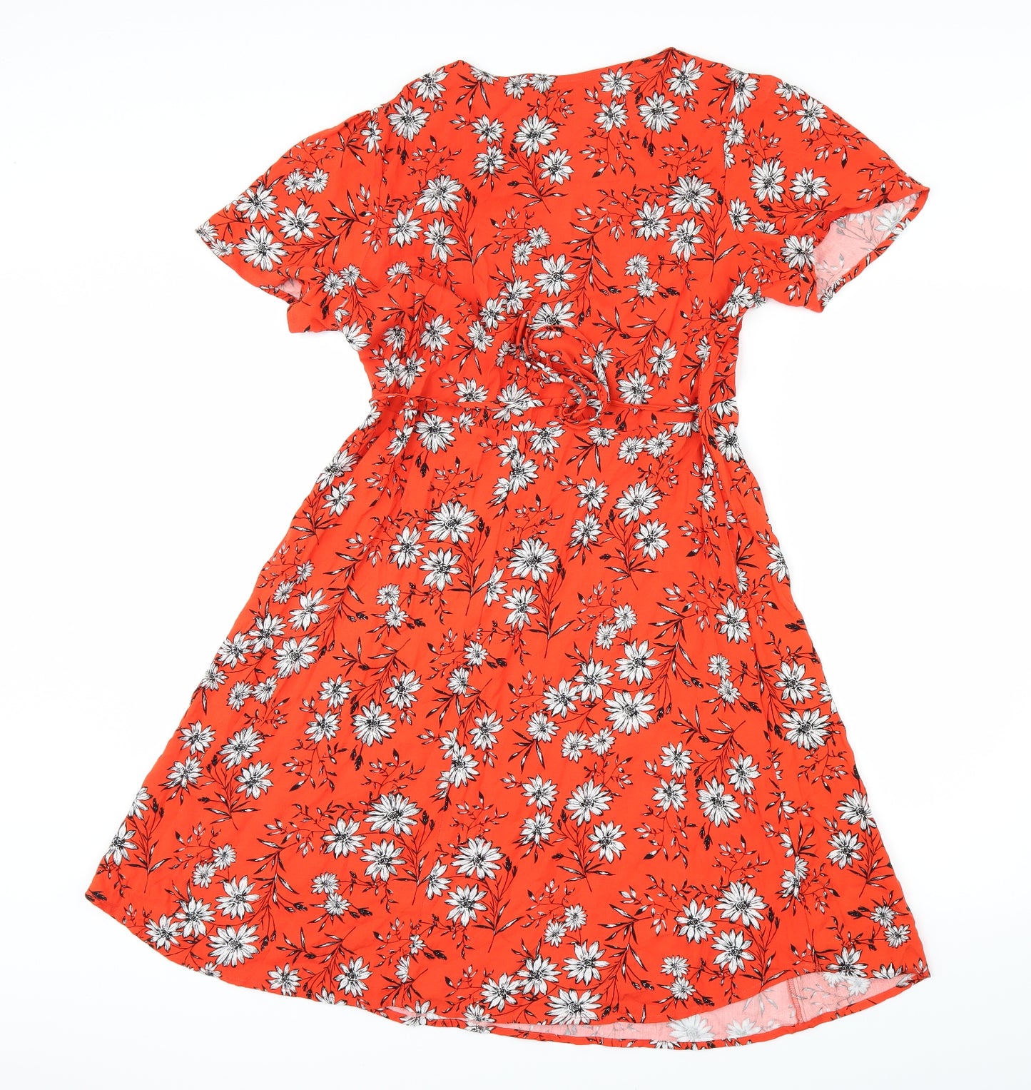 Peacocks Womens Orange Floral  A-Line  Size 10