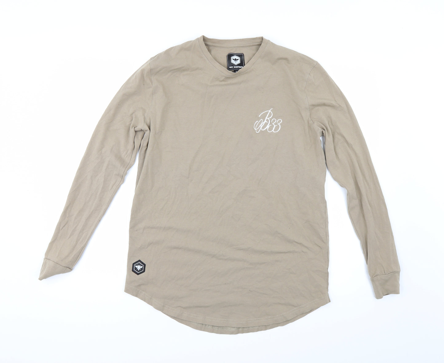 Bee Inspired Mens Beige    T-Shirt Size M