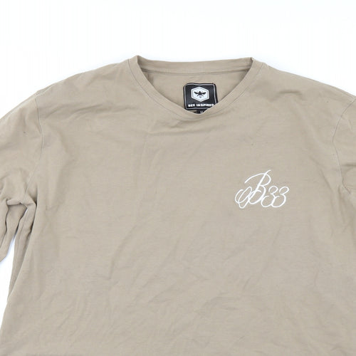 Bee Inspired Mens Beige    T-Shirt Size M