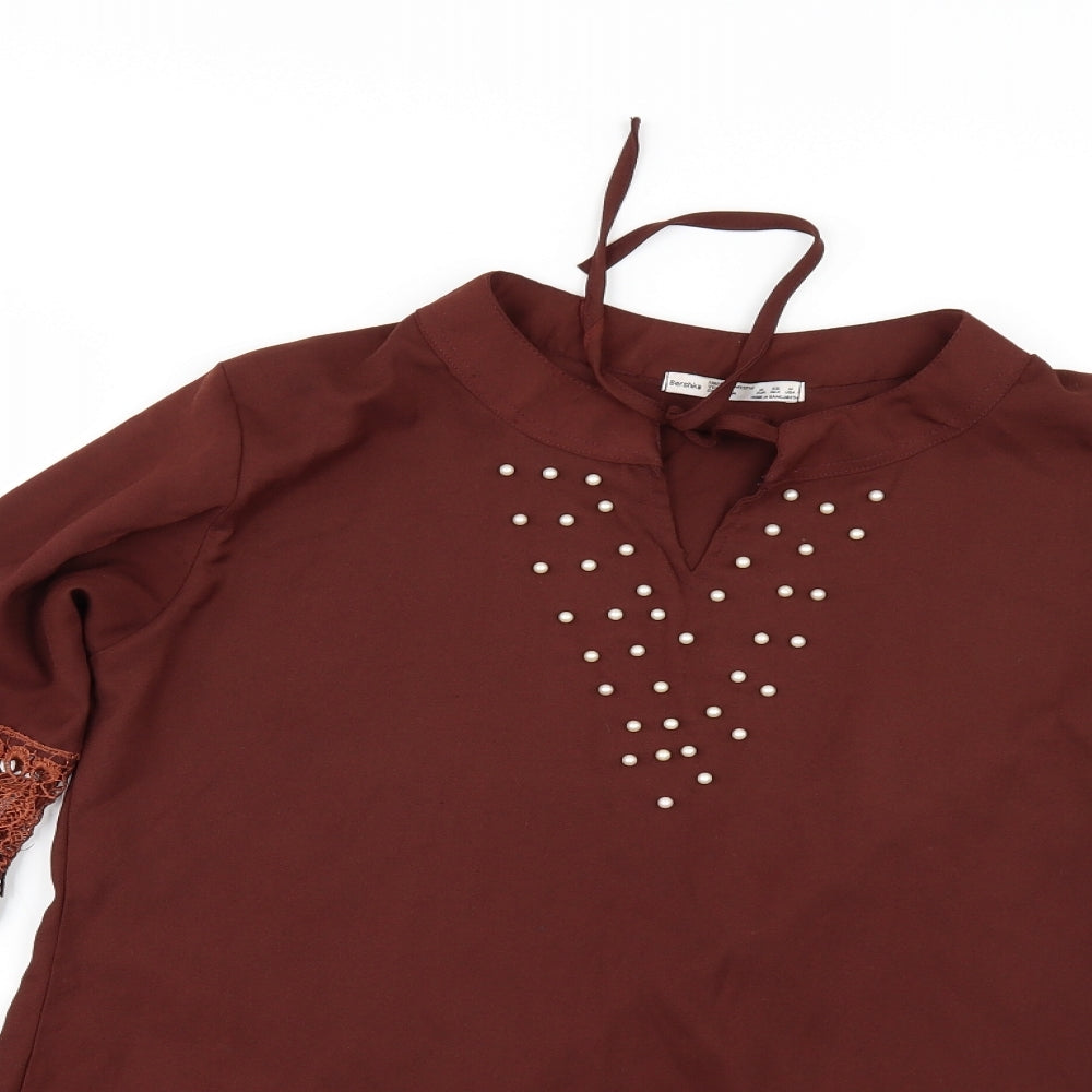 Berksha Womens Red   Tunic Blouse Size M