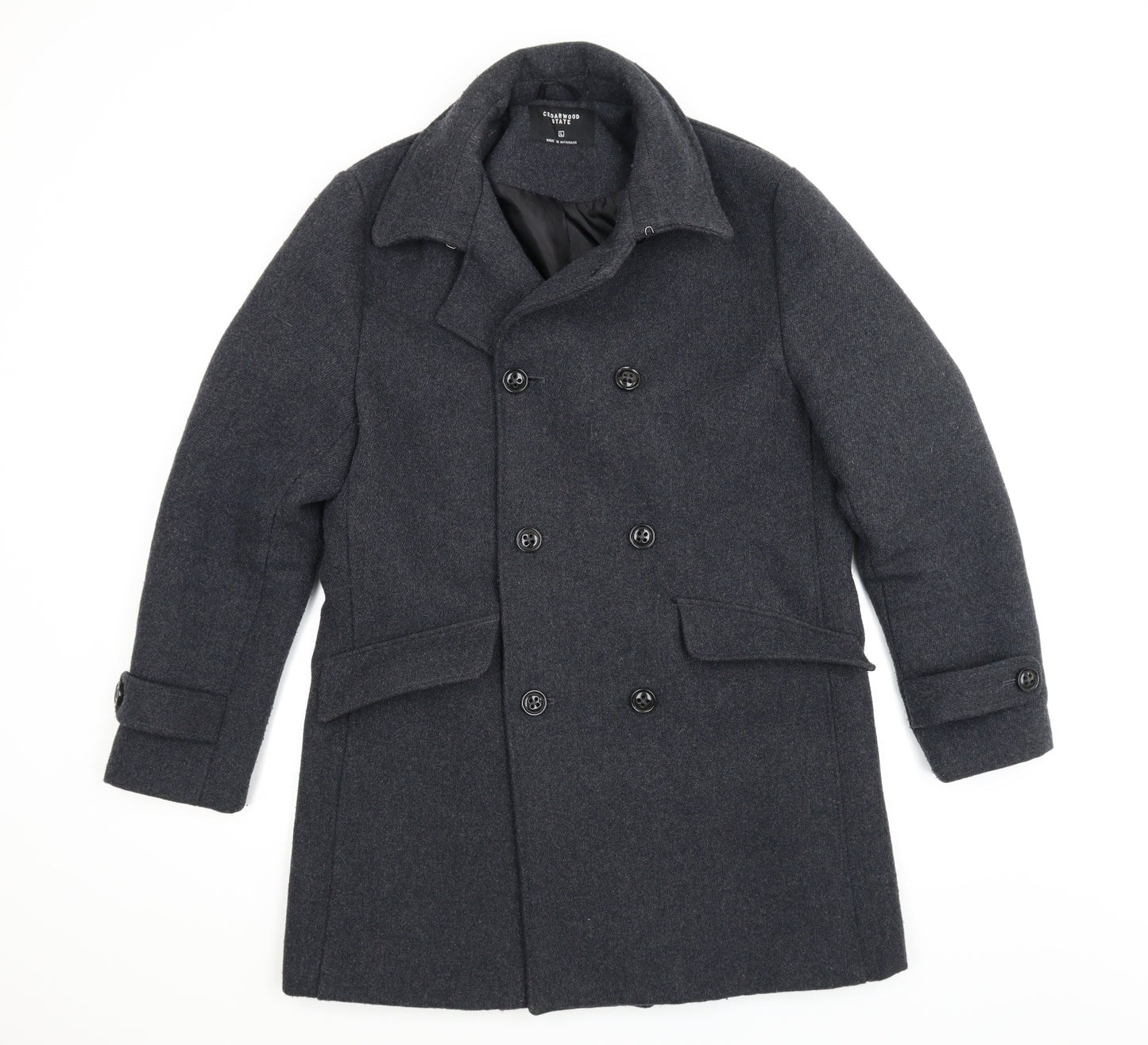 Cedar Wood State Mens Grey   Trench Coat Coat Size L