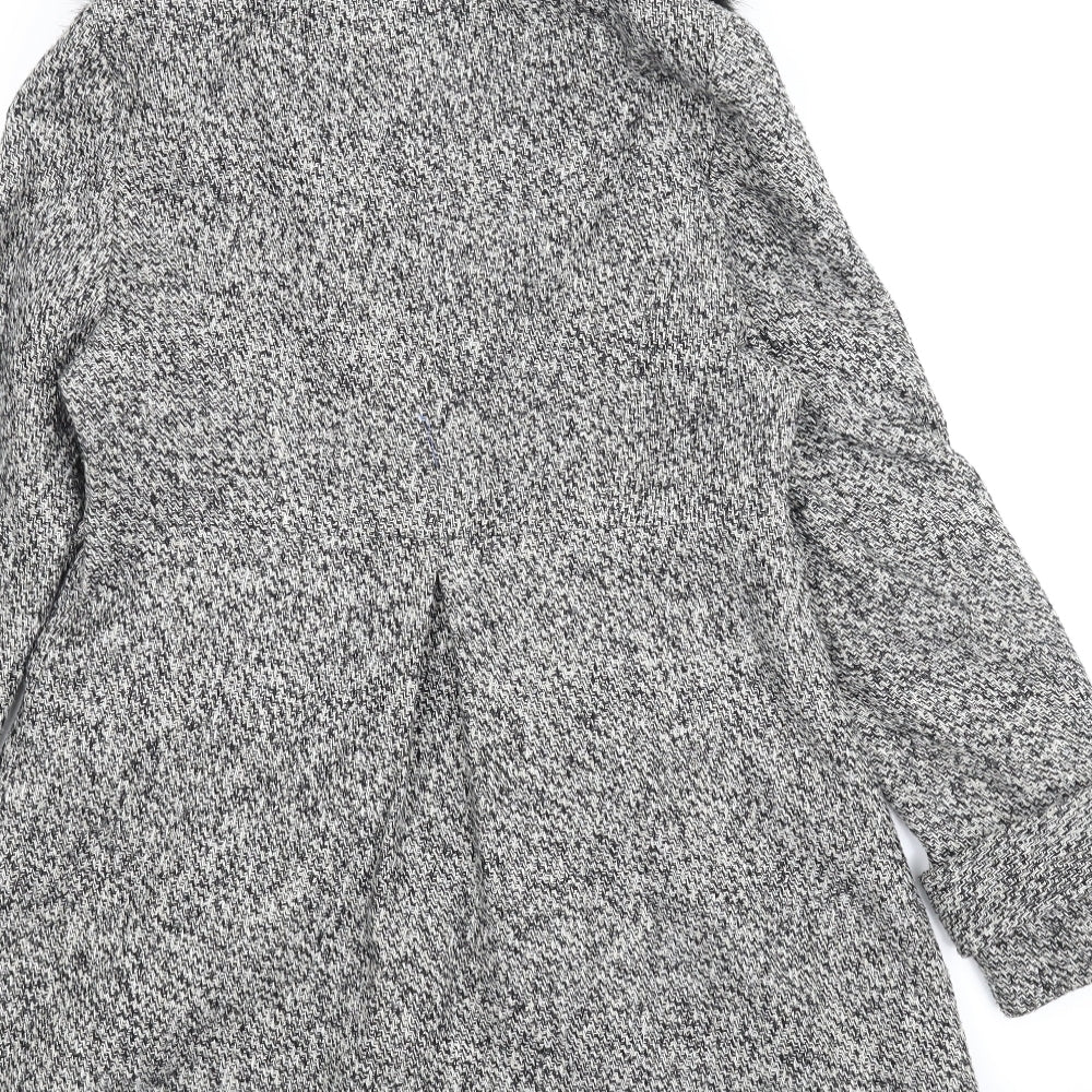 Carmel Womens Grey Houndstooth  Pea Coat Coat Size 12