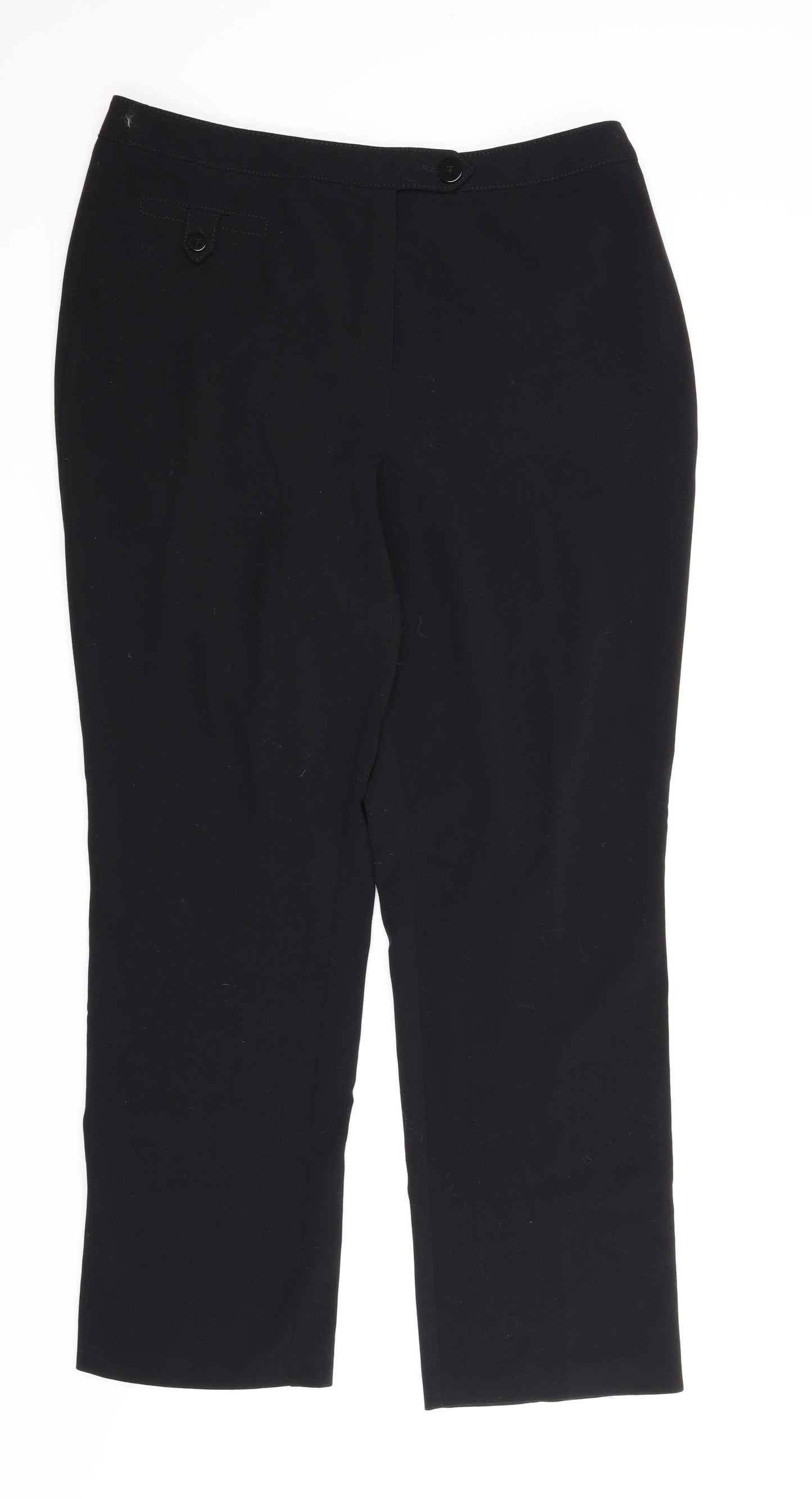 M&S Womens Black   Trousers  Size 16 L27 in