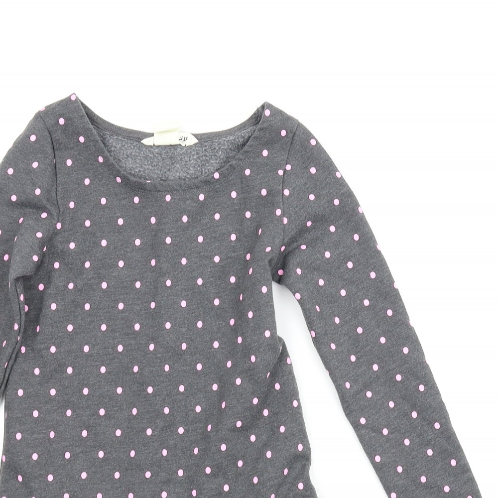 H&M Girls Grey Spotted  A-Line  Size 3-4 Years