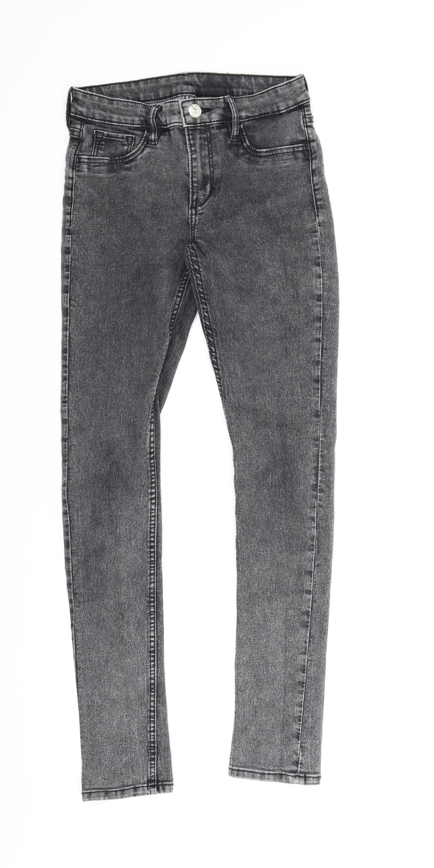 Preworn Girls Grey  Denim Skinny Jeans Size 12-13 Years