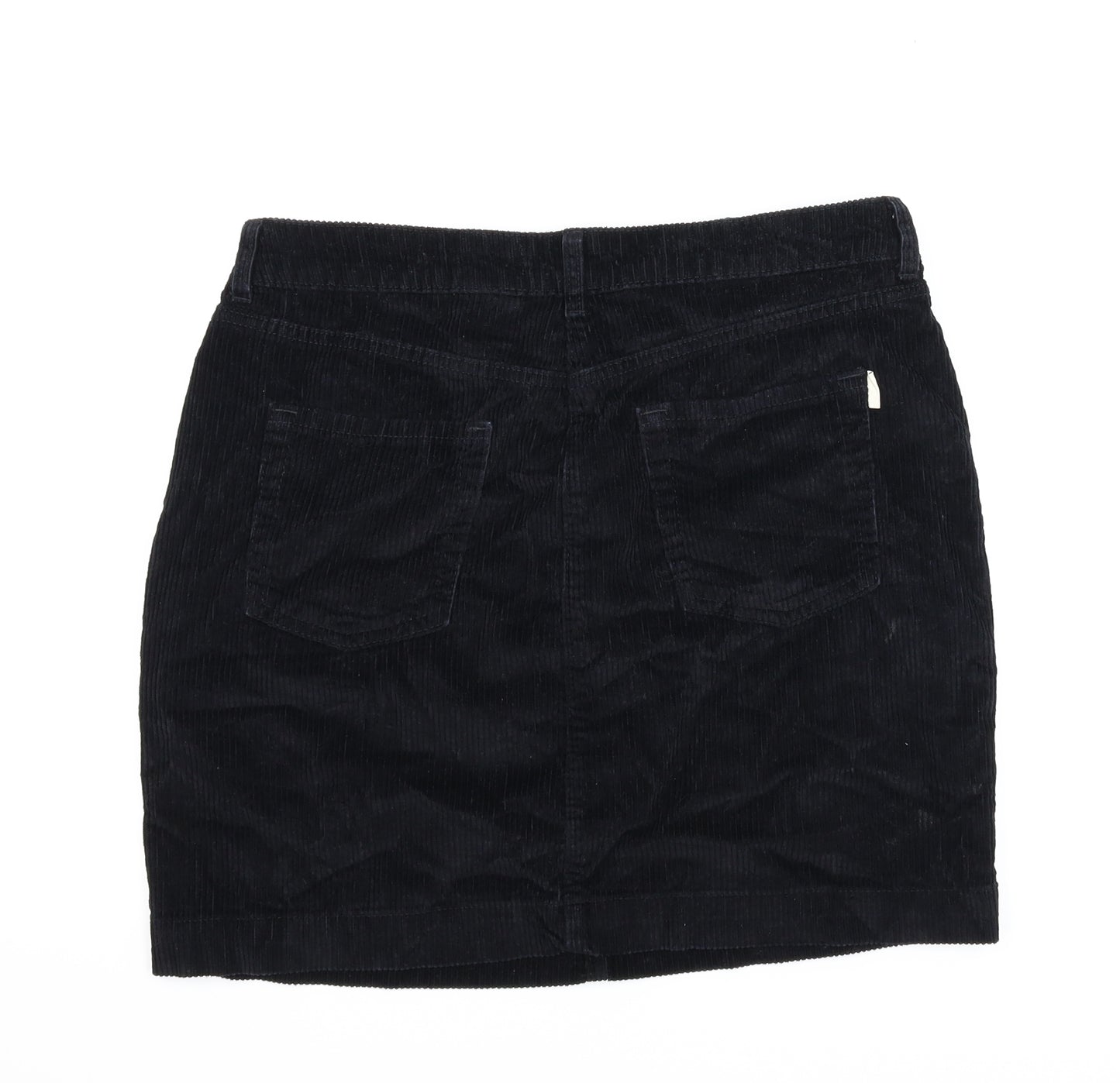 NEXT Womens Black  Corduroy A-Line Skirt Size 12