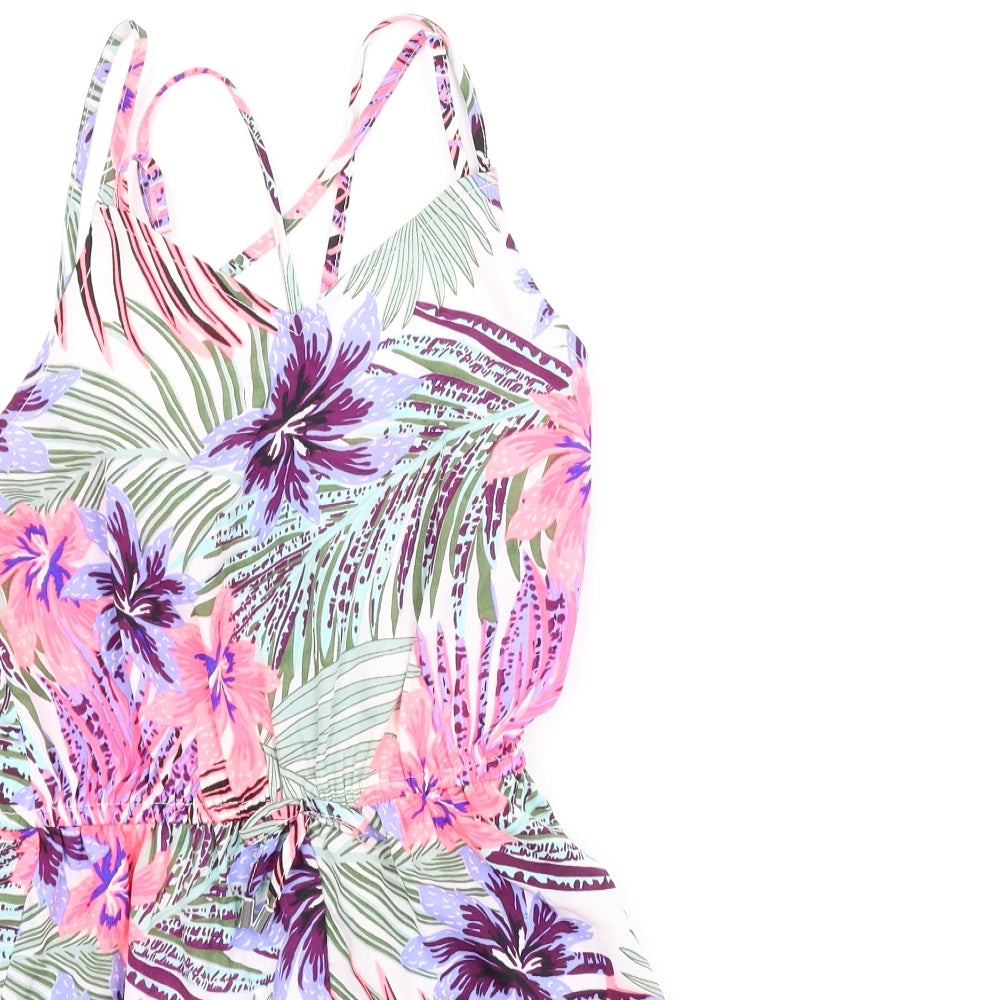Primark Girls Multicoloured Floral  Romper One-Piece Size 10-11 Years