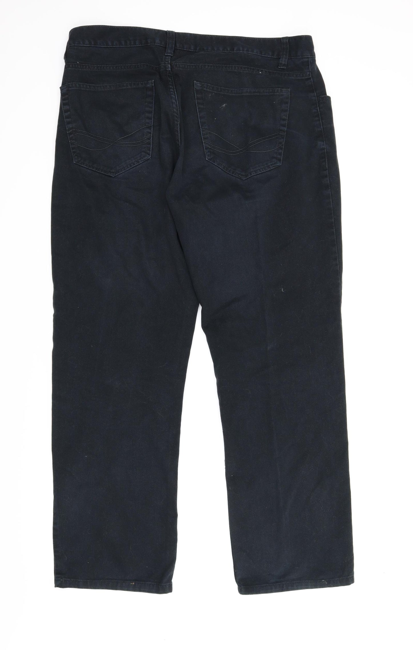 George Mens Black  Denim Straight Jeans Size 38 L31 in