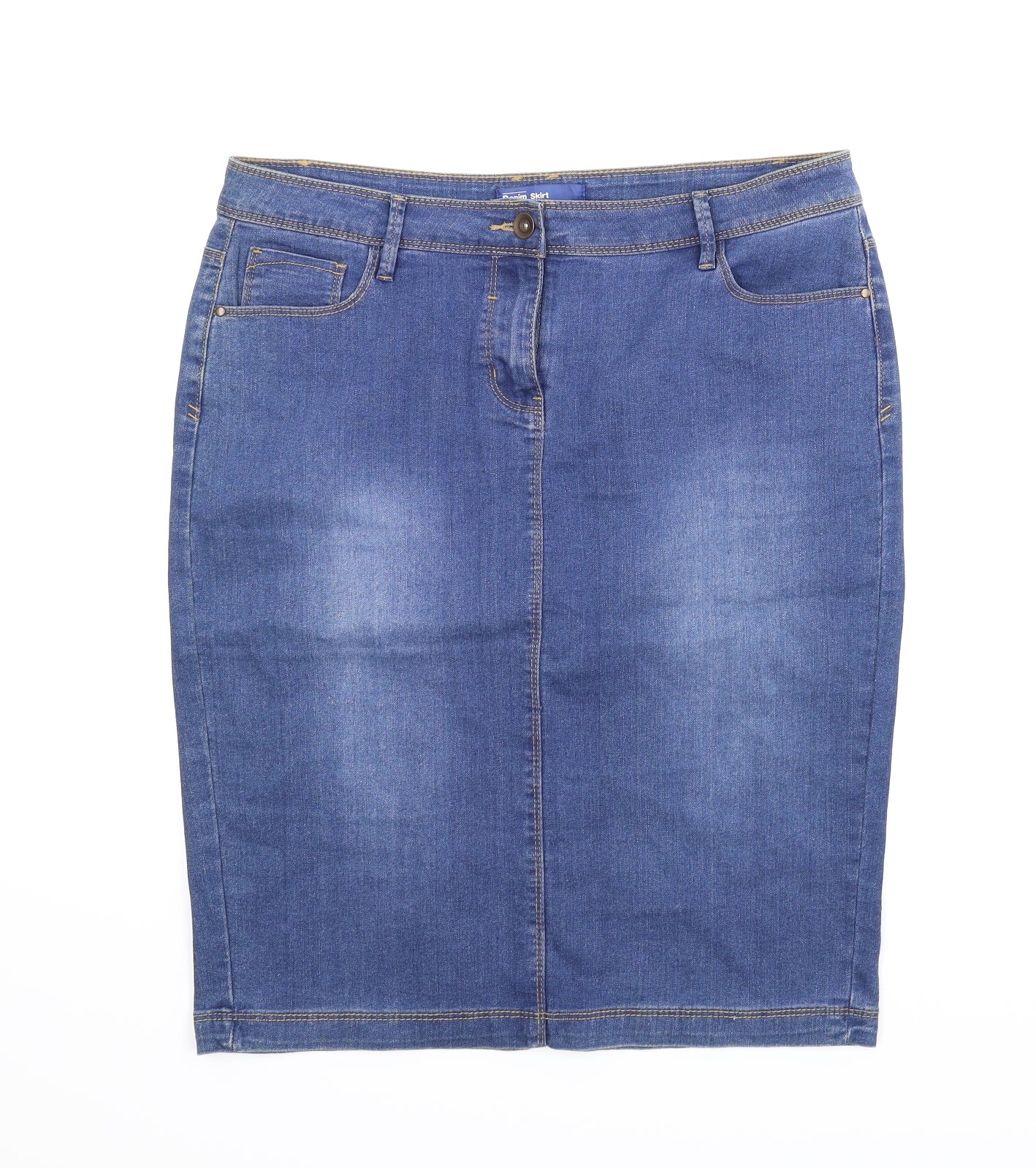 BHS Womens Blue  Denim Straight & Pencil Skirt Size 14