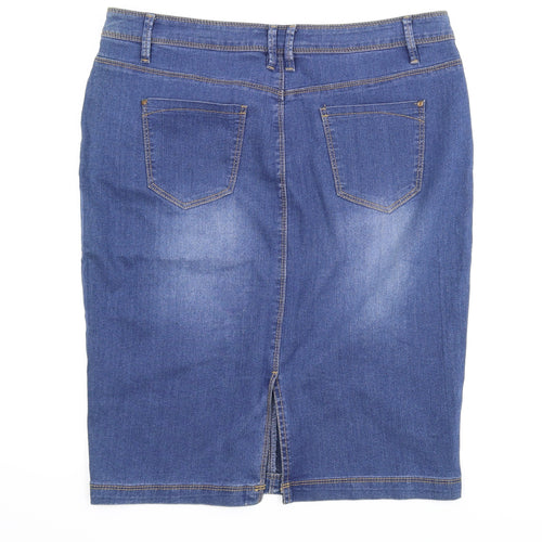 BHS Womens Blue  Denim Straight & Pencil Skirt Size 14
