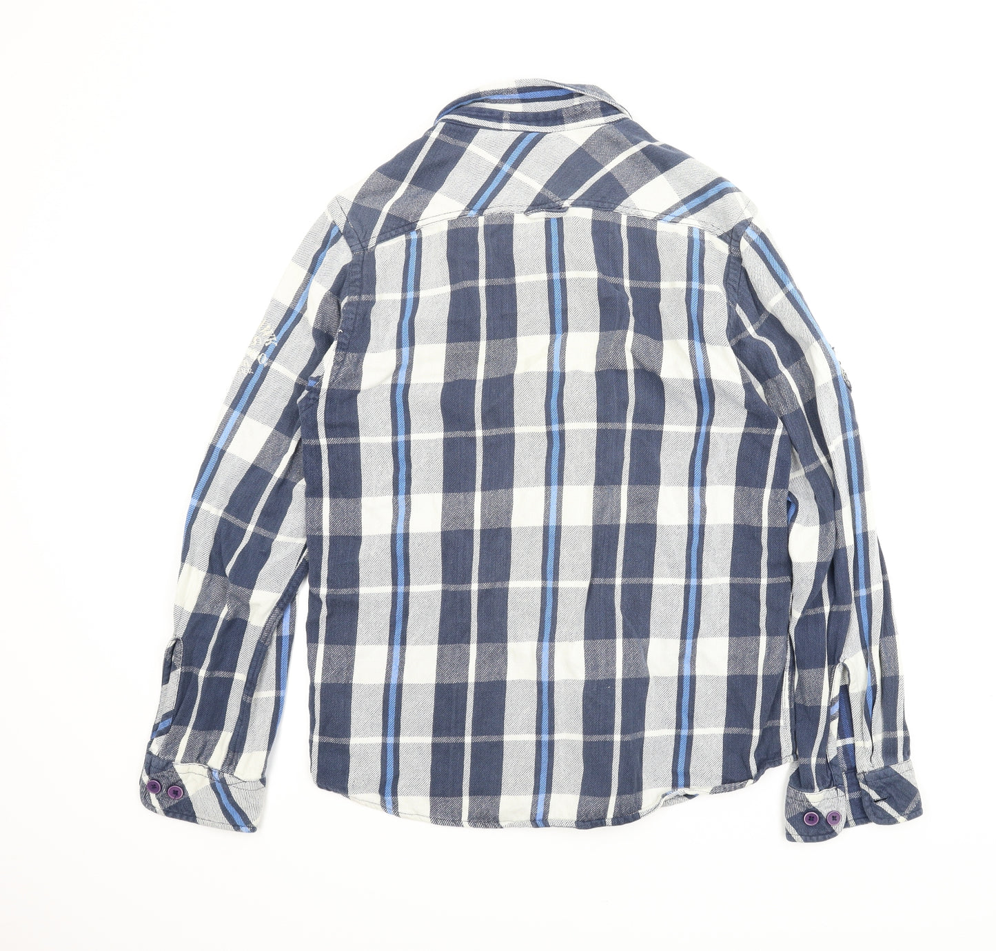 Urban Spirit Mens Blue Plaid   T-Shirt Size M
