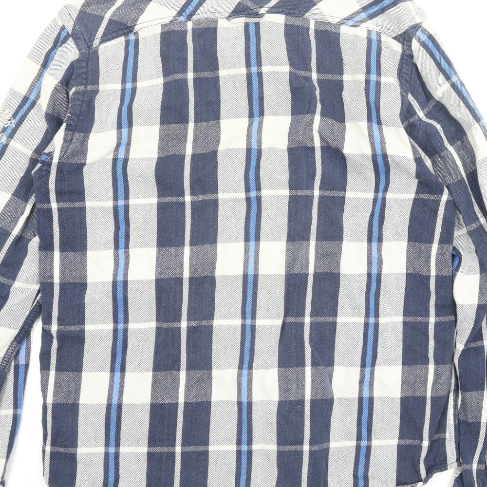 Urban Spirit Mens Blue Plaid   T-Shirt Size M