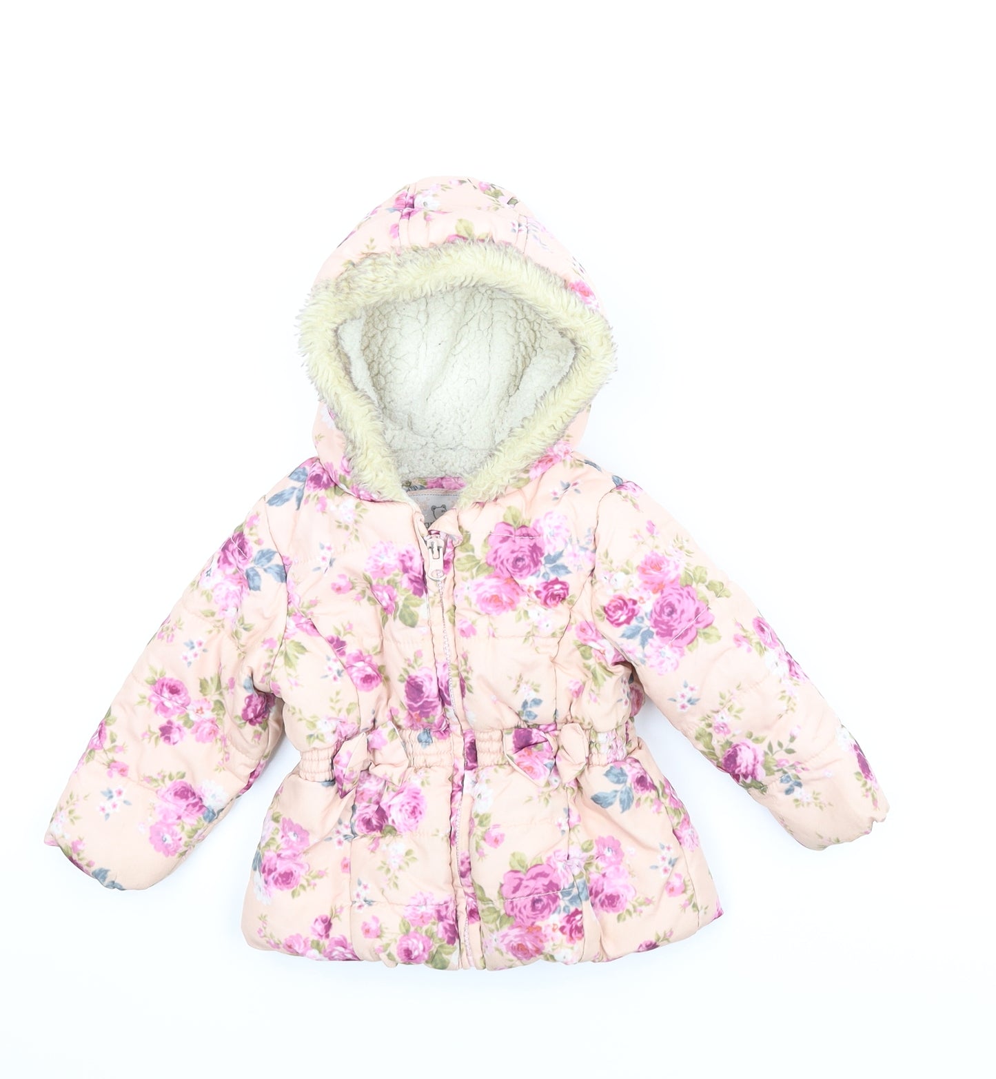Early Days Girls Pink Floral  Puffer Jacket Coat Size 12 Months