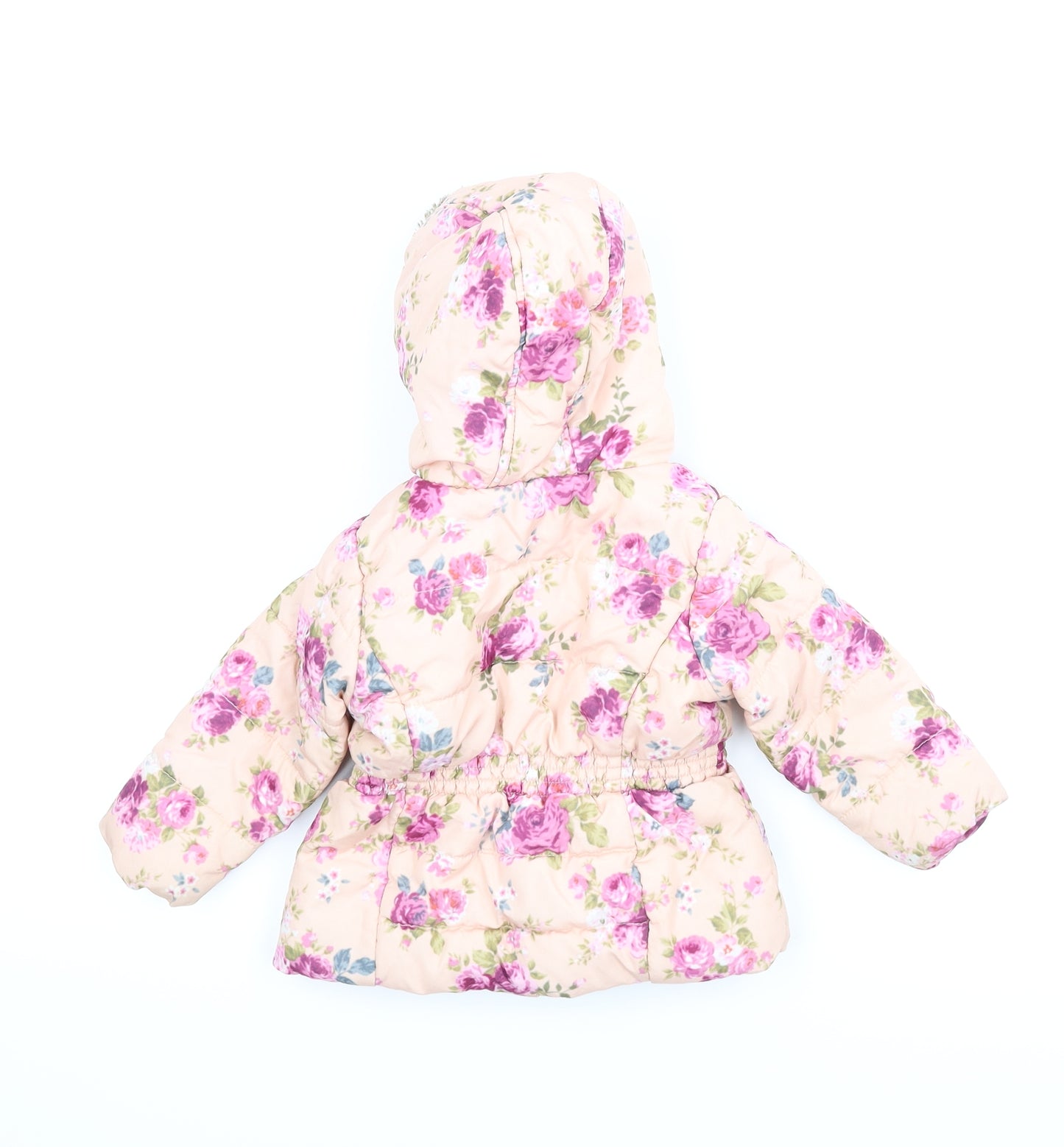 Early Days Girls Pink Floral  Puffer Jacket Coat Size 12 Months
