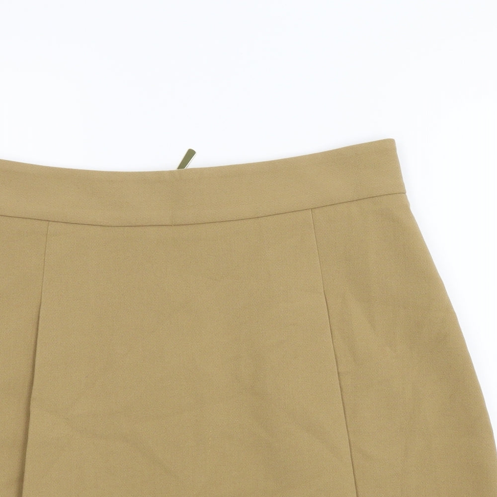 M&S Womens Beige   A-Line Skirt Size 12