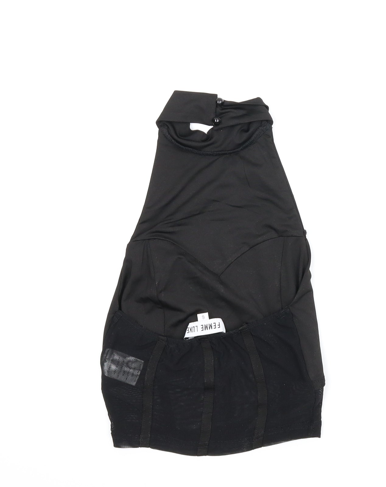 Femme Luxe Womens Black   Basic Tank Size 8  - Backless