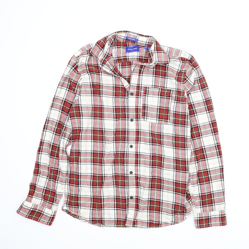 Jack and Jones Mens Red Plaid   T-Shirt Size M