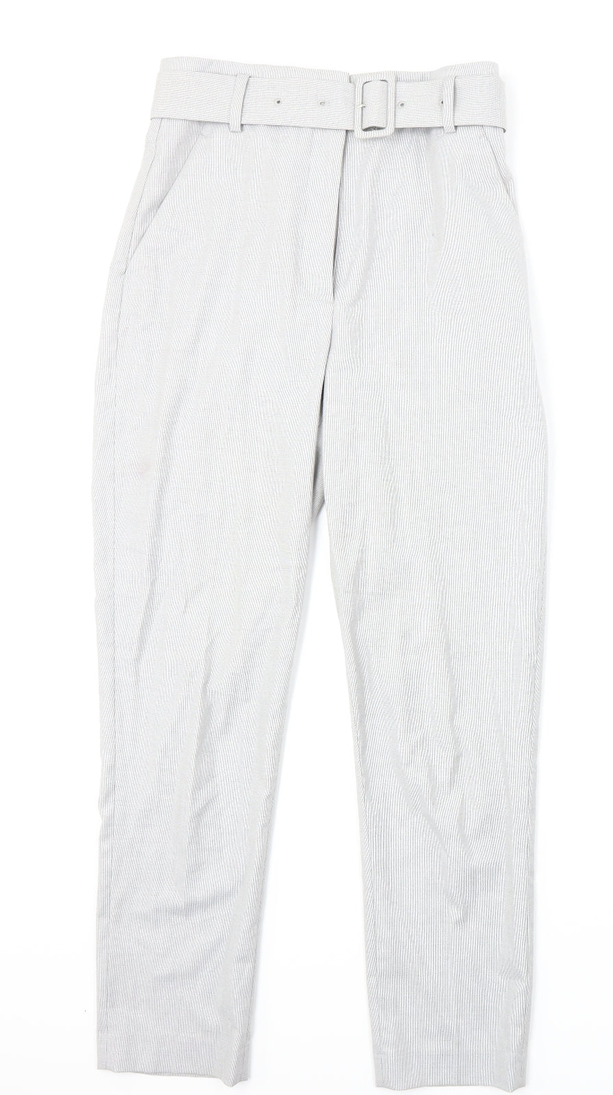 H&M Womens Grey Check  Dress Pants Trousers Size 6 L25 in