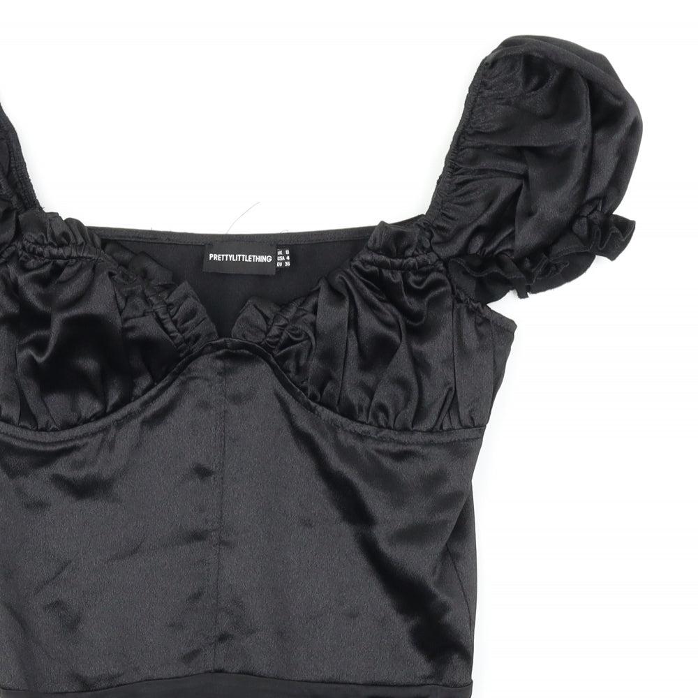 Pretty Little Thing Womens Black   Bodysuit One-Piece Size 8