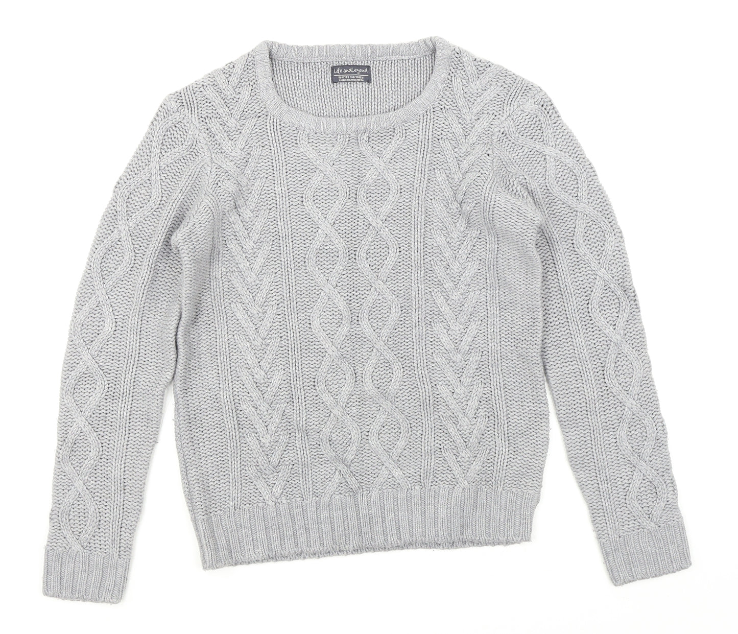 life and legend Girls Grey   Pullover Jumper Size 10-11 Years