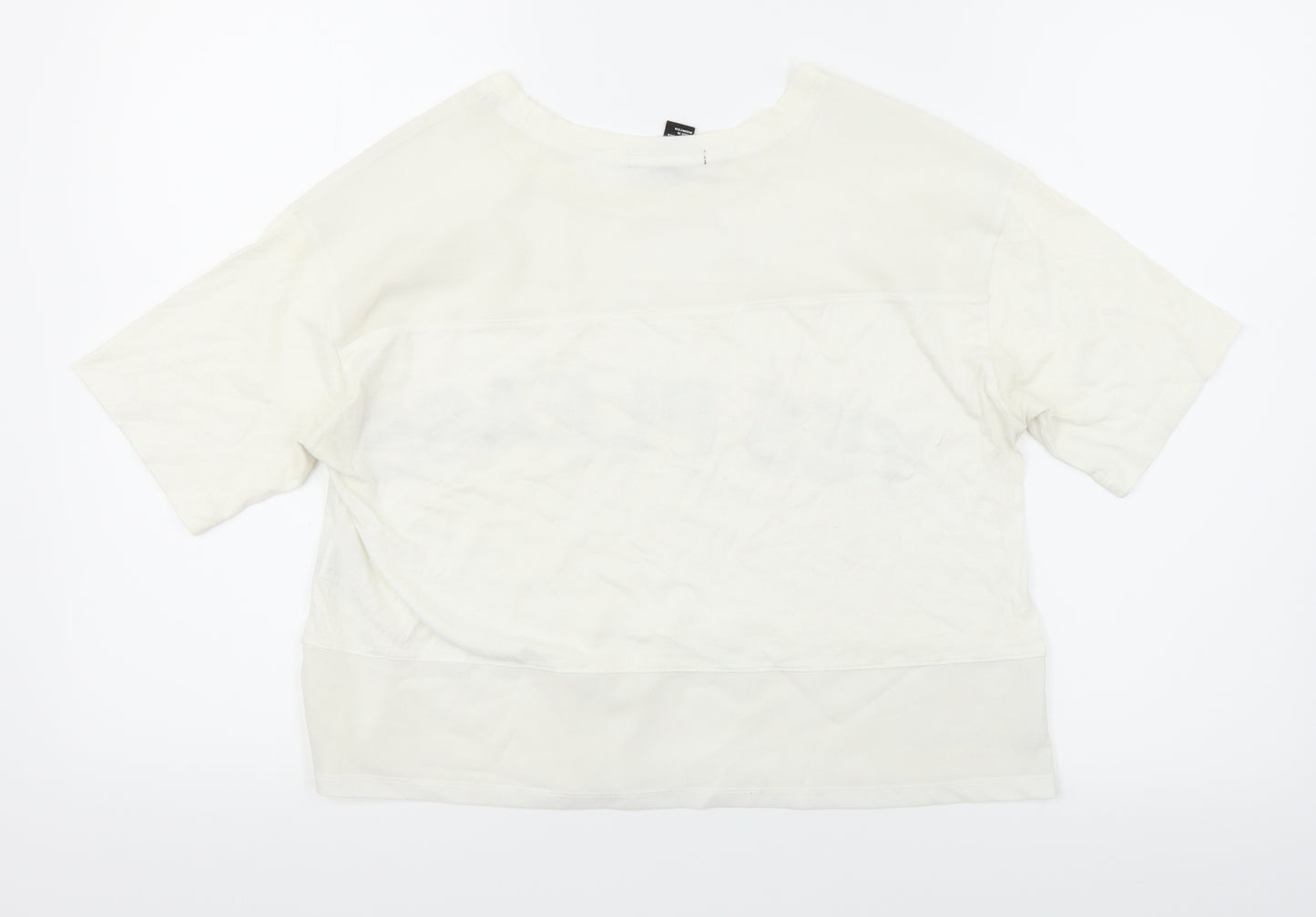 FOREVER 21 Womens White   Cropped T-Shirt Size S