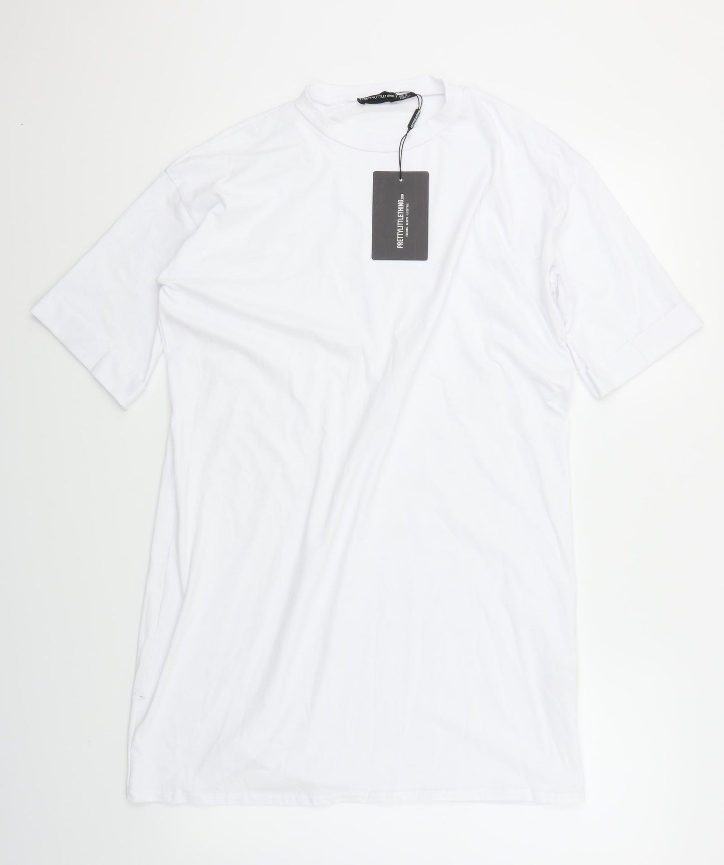 Pretty Little Thing Womens White   T-Shirt Dress  Size 8
