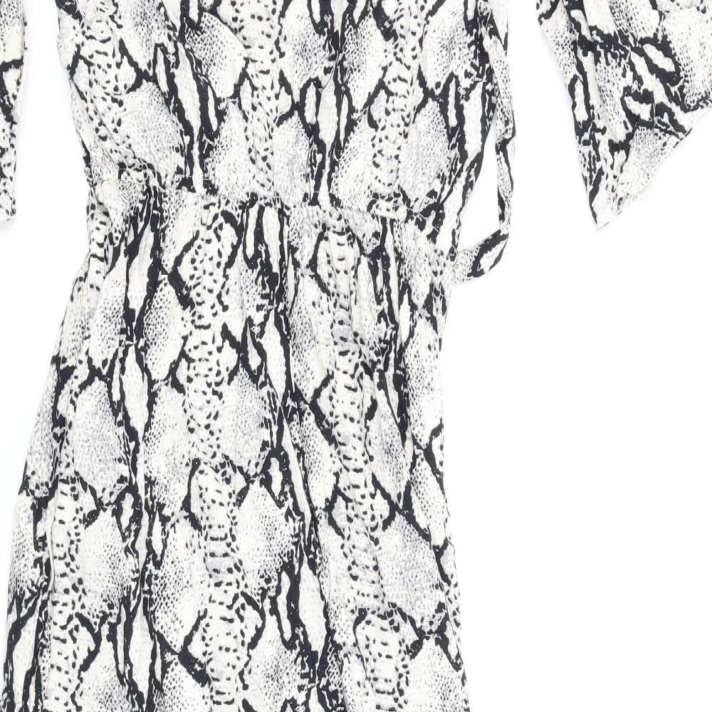 Miss Selfridge Womens Brown Animal Print  Fit & Flare  Size 10