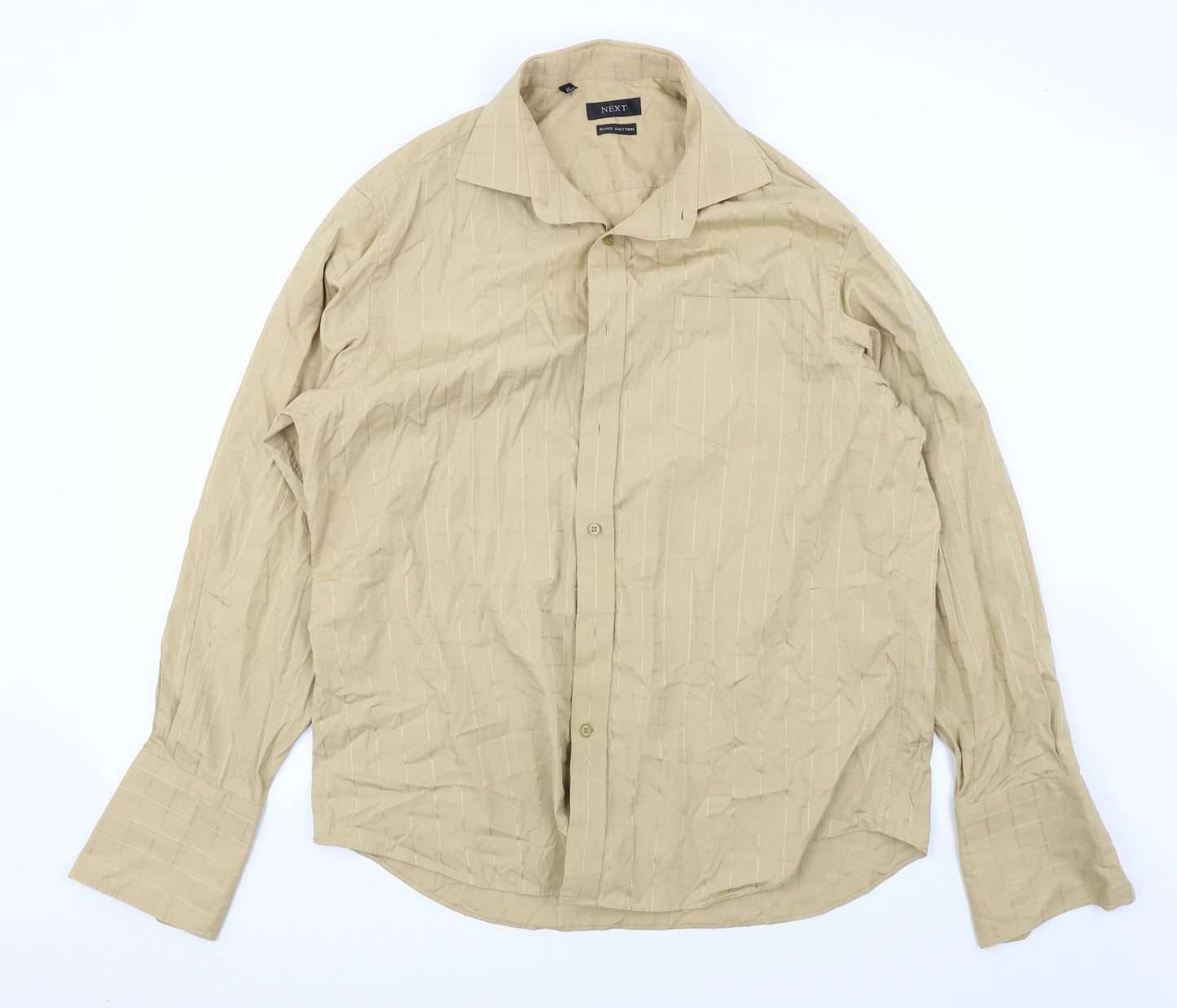 NEXT Mens Brown Check   Dress Shirt Size 17