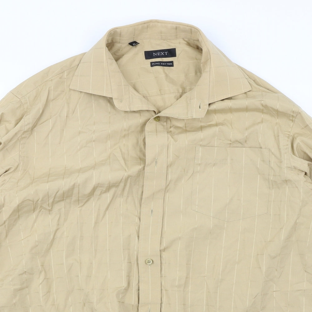 NEXT Mens Brown Check   Dress Shirt Size 17