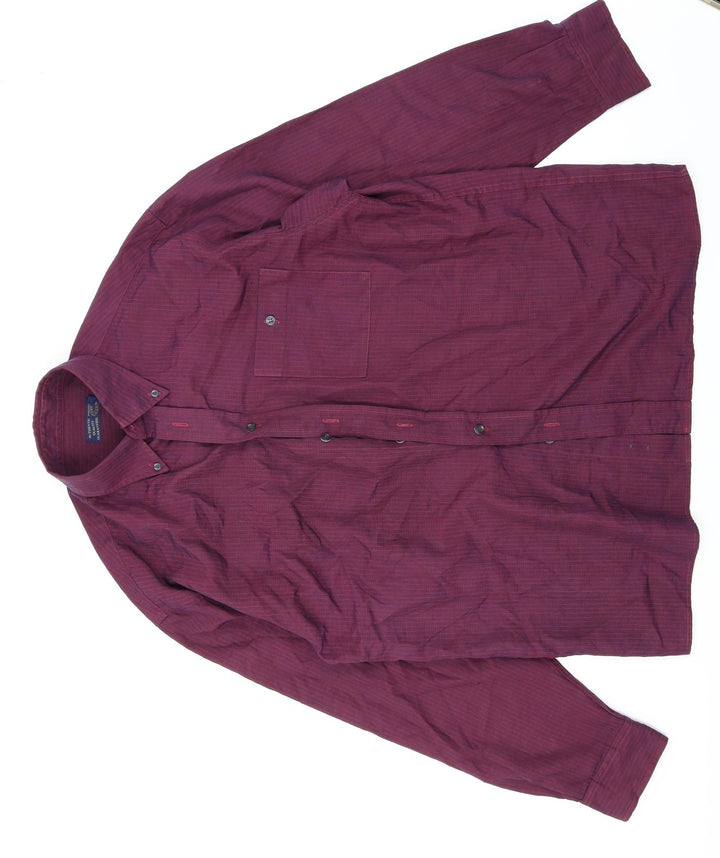 Debenhams Mens Purple Striped   Button-Up Size M