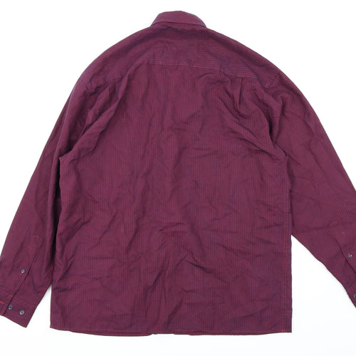 Debenhams Mens Purple Striped   Button-Up Size M