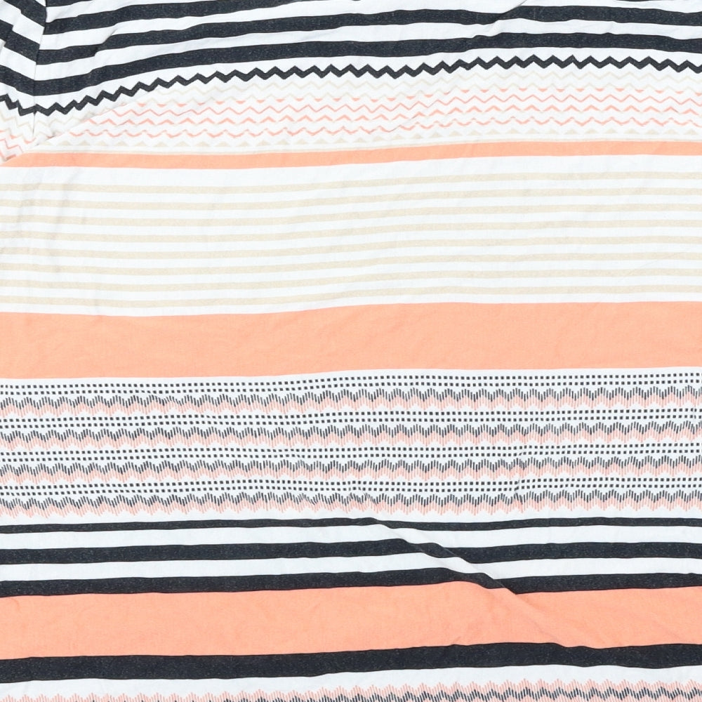 M&S Womens Orange Striped  Basic T-Shirt Size 18