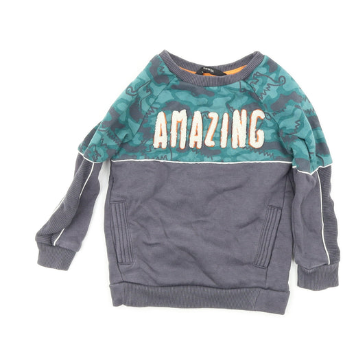 George  Boys Grey   Pullover Sweatshirt Size 2-3 Years  - DInosaur