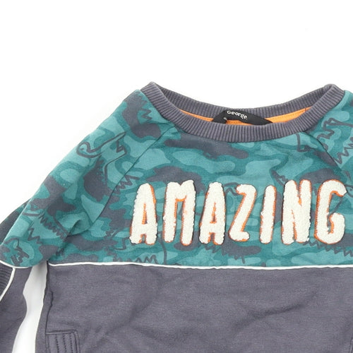 George  Boys Grey   Pullover Sweatshirt Size 2-3 Years  - DInosaur
