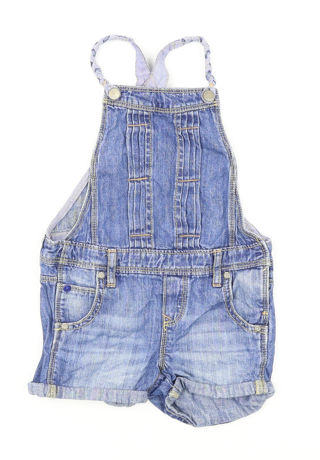 BabyGap Girls Blue  Denim Dungaree Shorts Shorts Size 3 Years