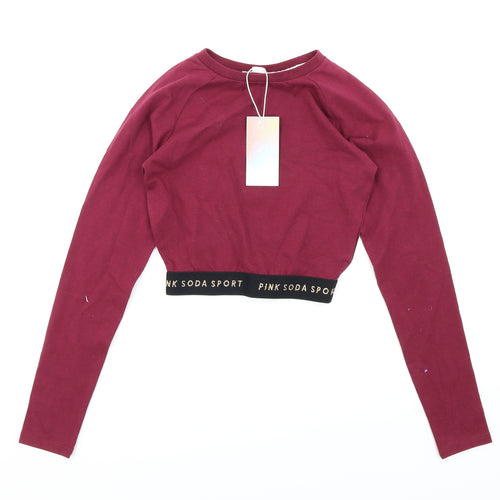 Pink Soda Womens Purple   Cropped T-Shirt Size 6