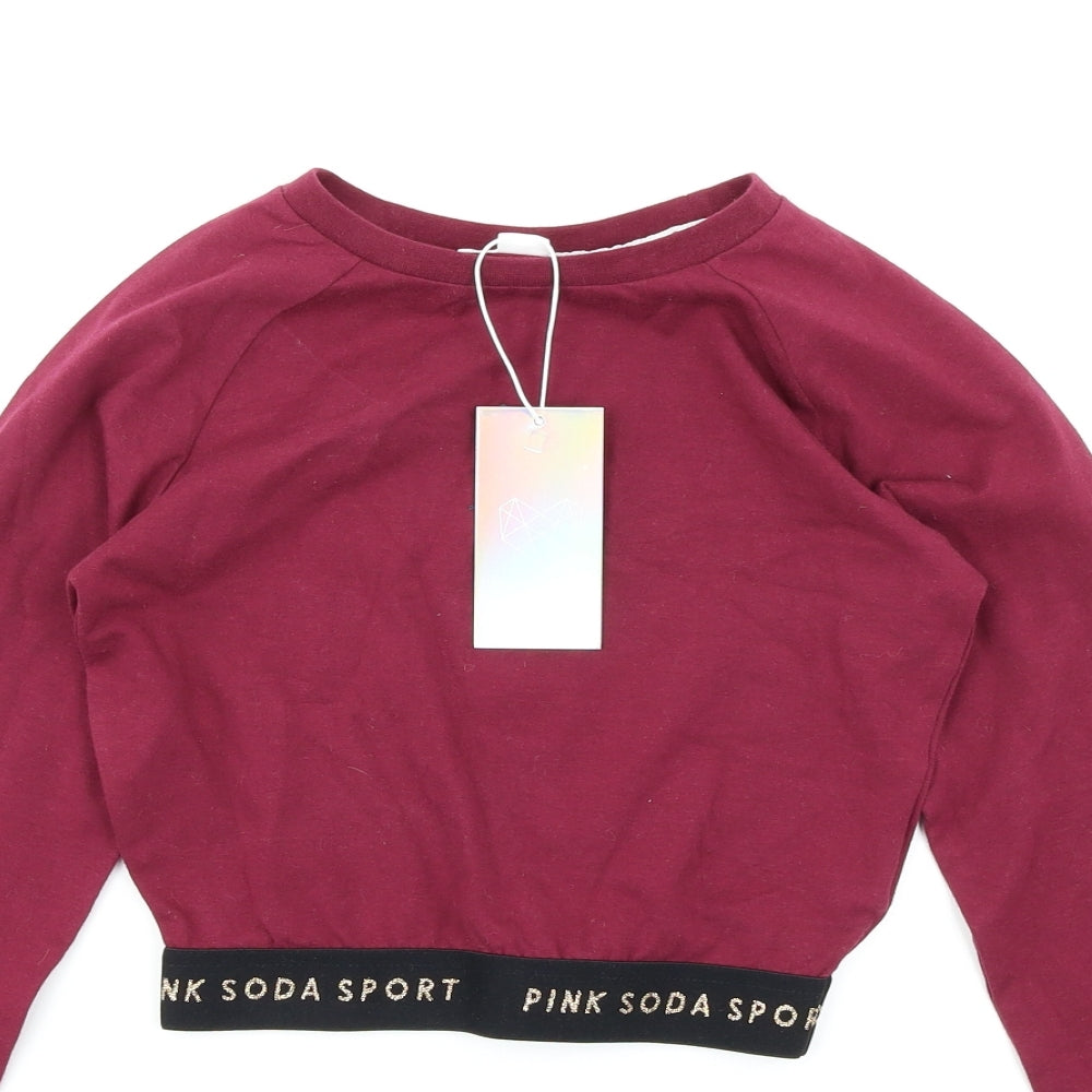 Pink Soda Womens Purple   Cropped T-Shirt Size 6