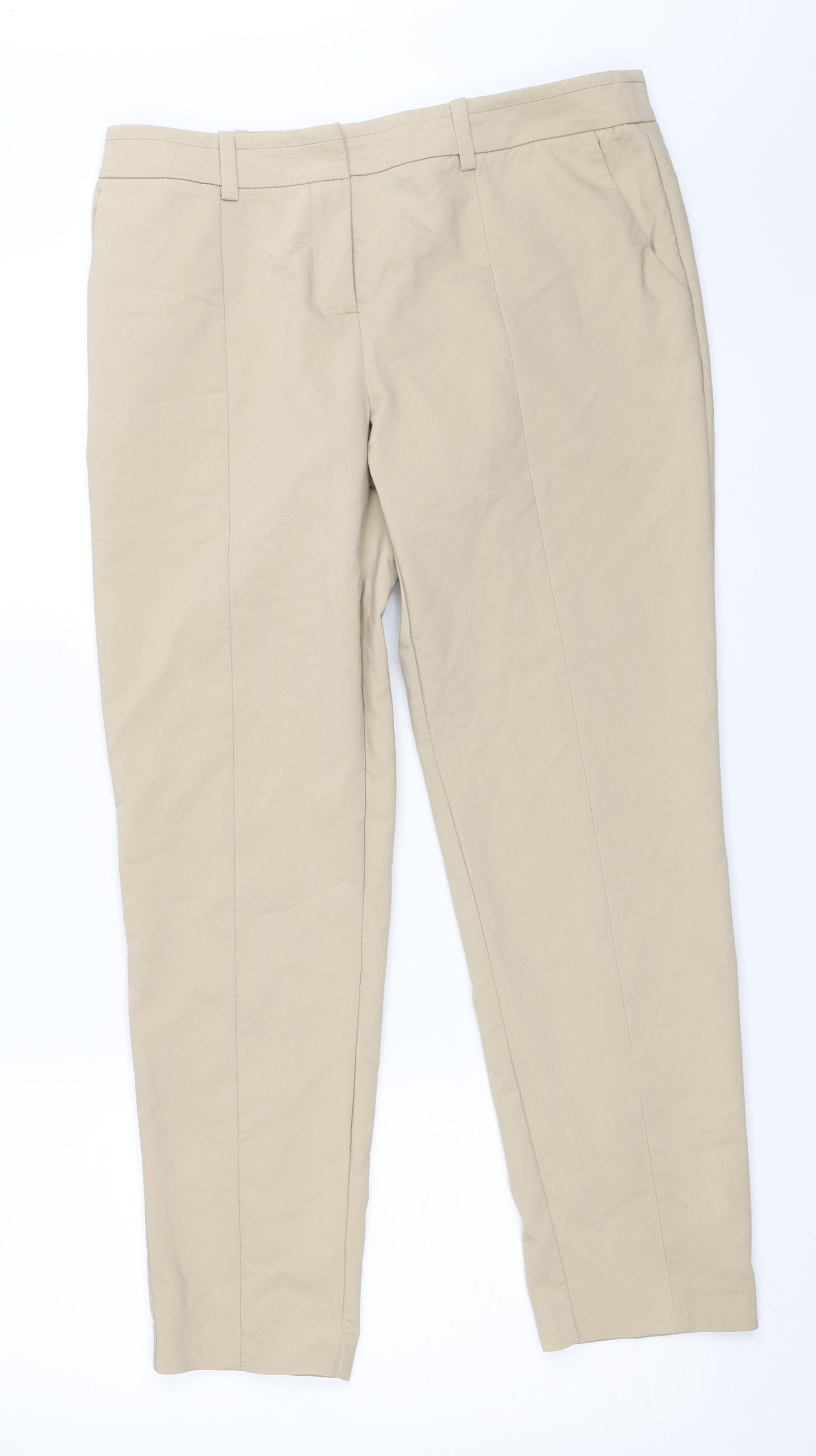 River Island Womens Beige   Capri Trousers Size 12 L26 in