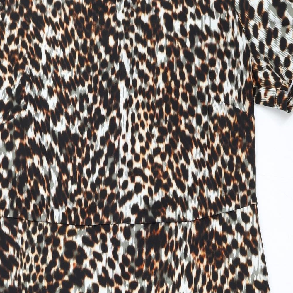 Marks and Spencer Womens Beige Animal Print  Shift  Size 18  - Leopard print