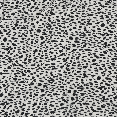 Preworn Womens Grey Animal Print  Basic Blouse Size 8