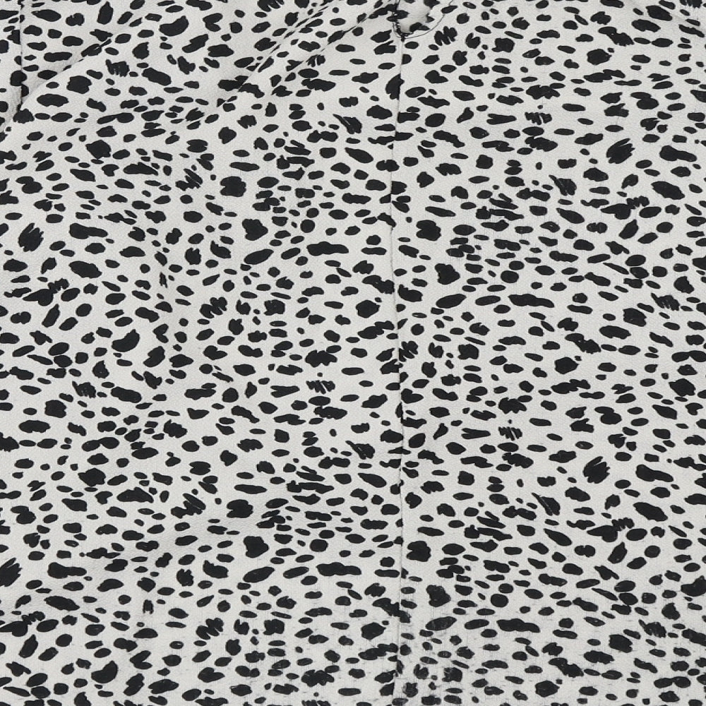 Preworn Womens Grey Animal Print  Basic Blouse Size 8