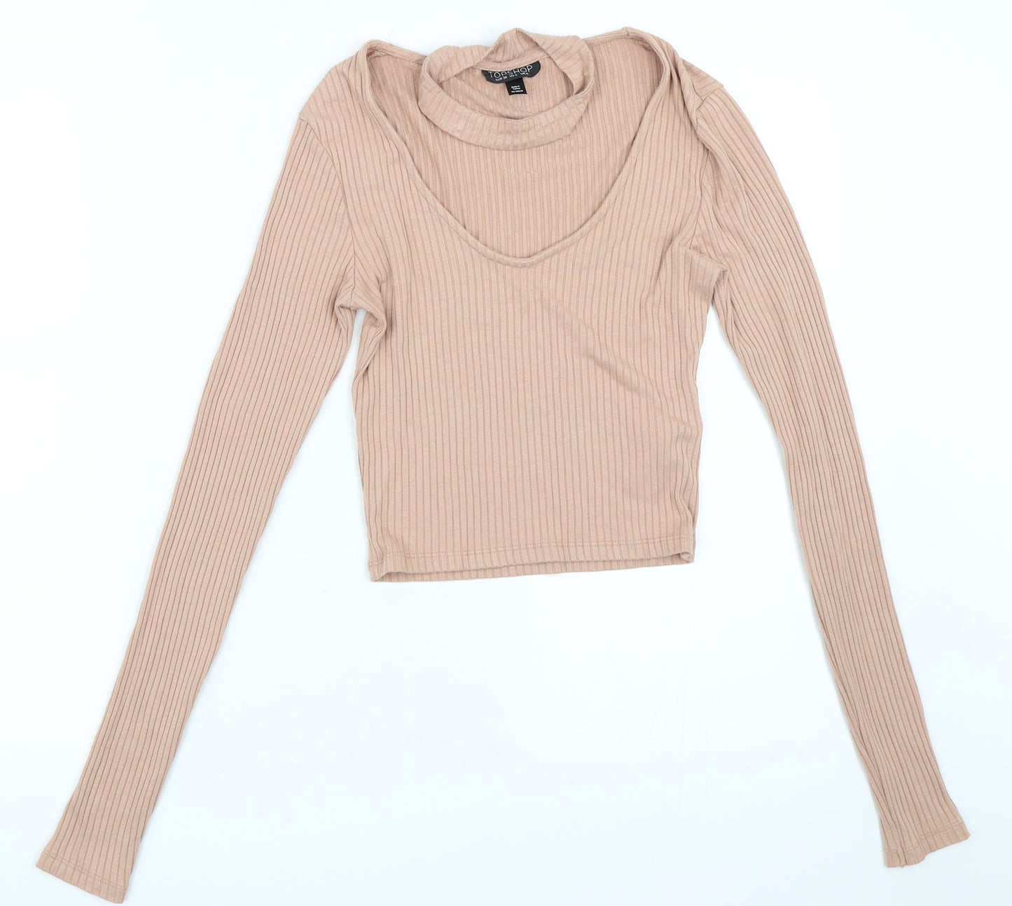 Topshop Womens Beige   Basic T-Shirt Size 8