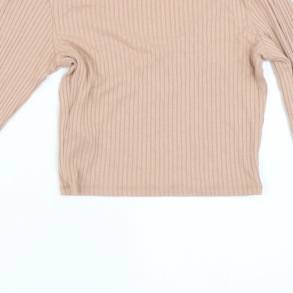 Topshop Womens Beige   Basic T-Shirt Size 8